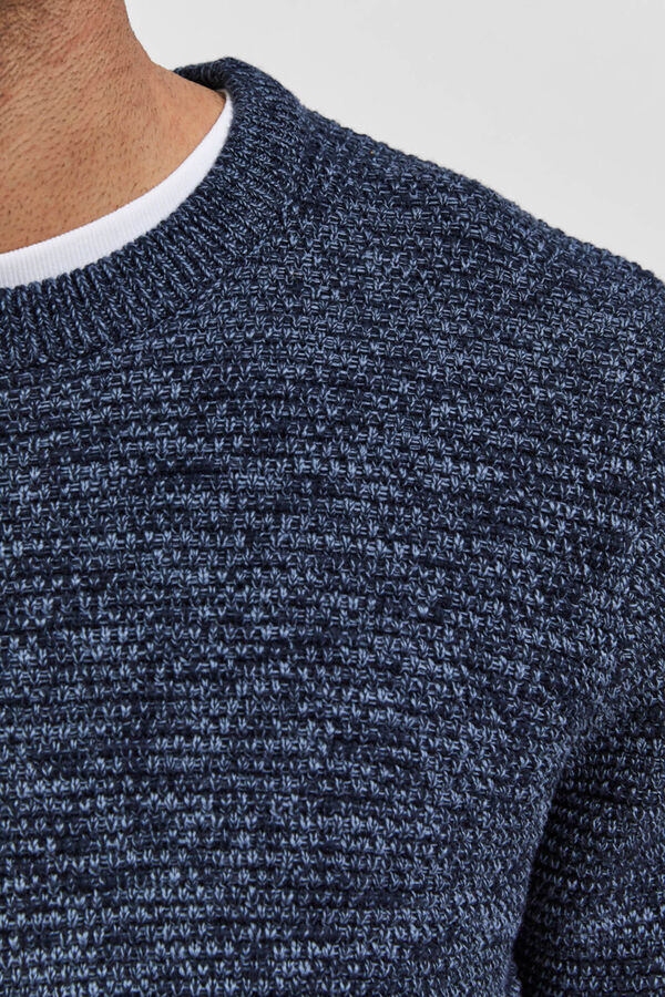 Selected Jersey de punto cuello redondo Azul