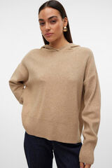 Vero Moda Jersey de punto con detalle de capucha Marr&oacute;n