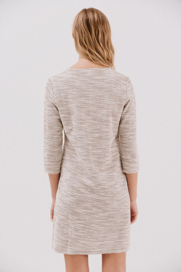 Cortefiel Vestido curto de tweed Tostado