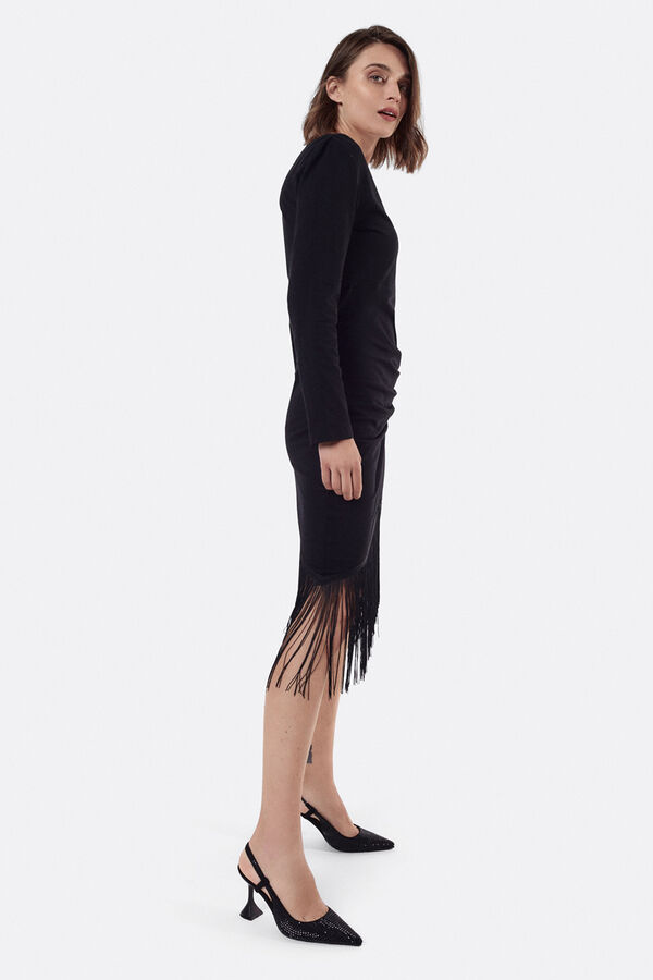 Cupl&eacute; Vestido nudo punto Negro