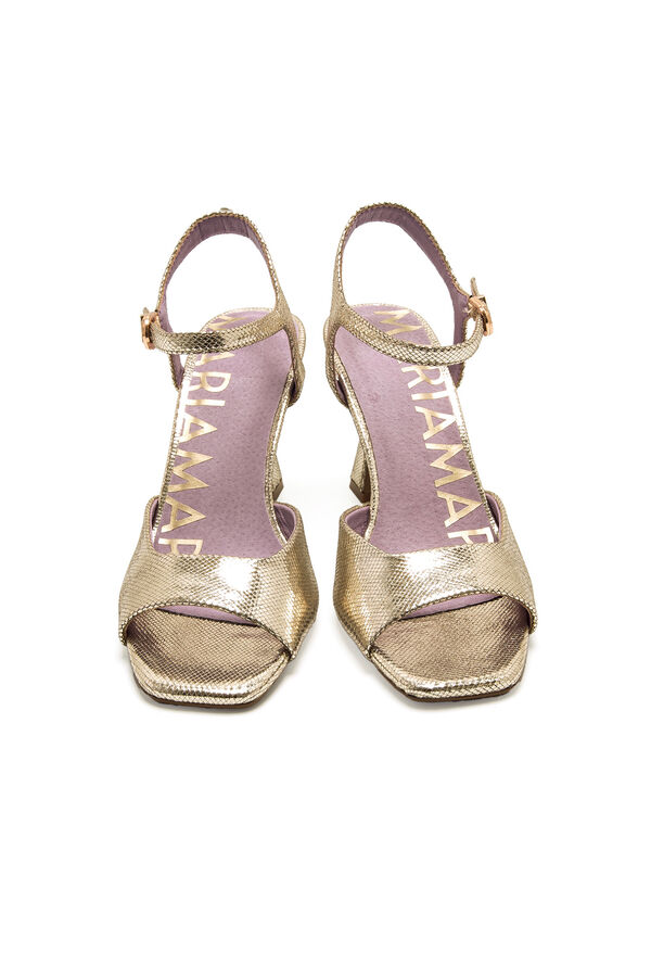 Maria Mare Sand&aacute;lia de salto alto Dourado