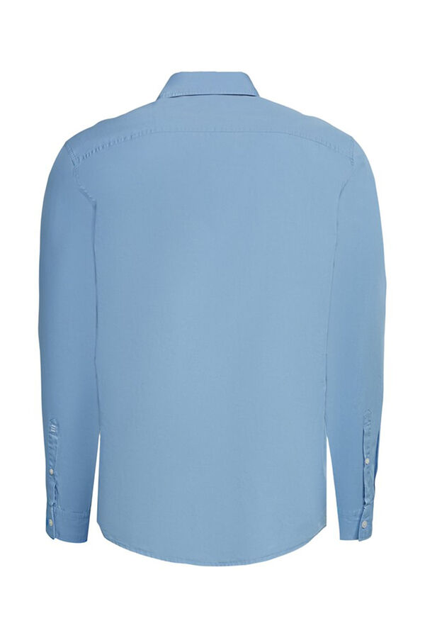 Esprit Camisa b&aacute;sica regular fit algod&atilde;o Azul