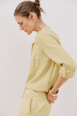 Cortefiel Camisa de linho Amarelo