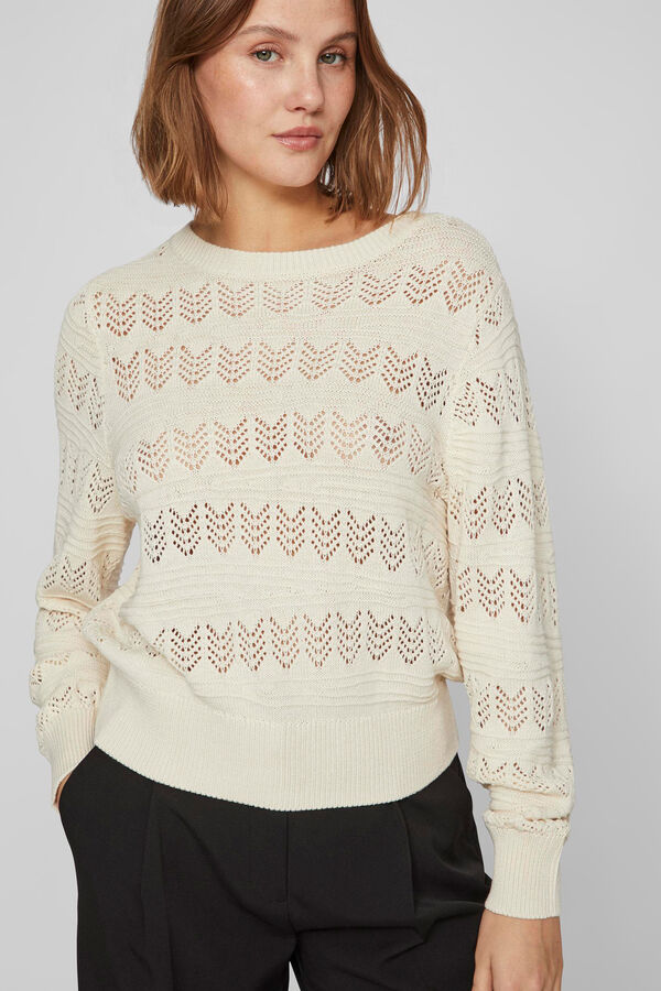 Vila Top de punto calado Gris