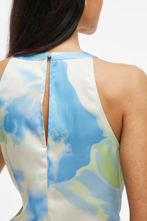 Vila Vestido midi satinado de fiesta Gris