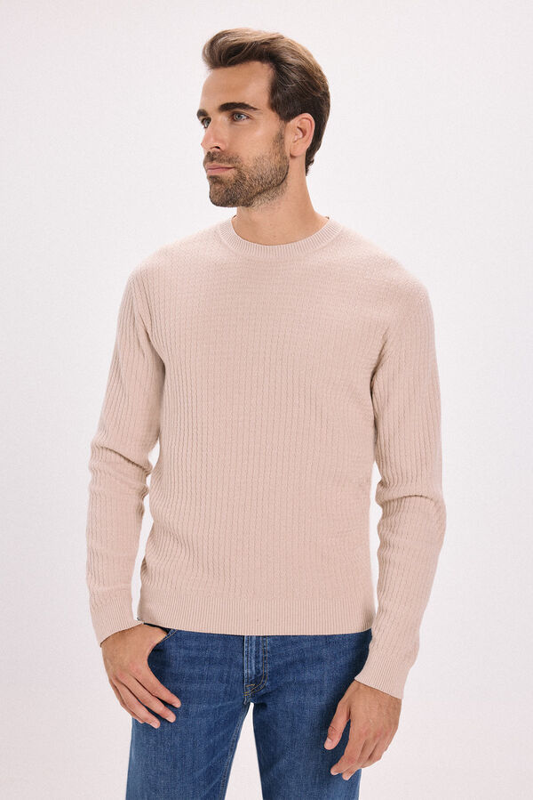 Jack & Jones Jersey b&aacute;sico de punto liso Beige
