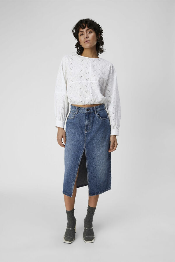 Object Falda midi vaquera Azul