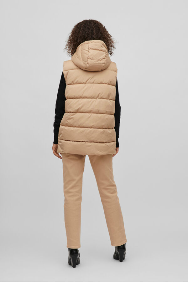 Vila Chaleco de mujer acolchado Beige