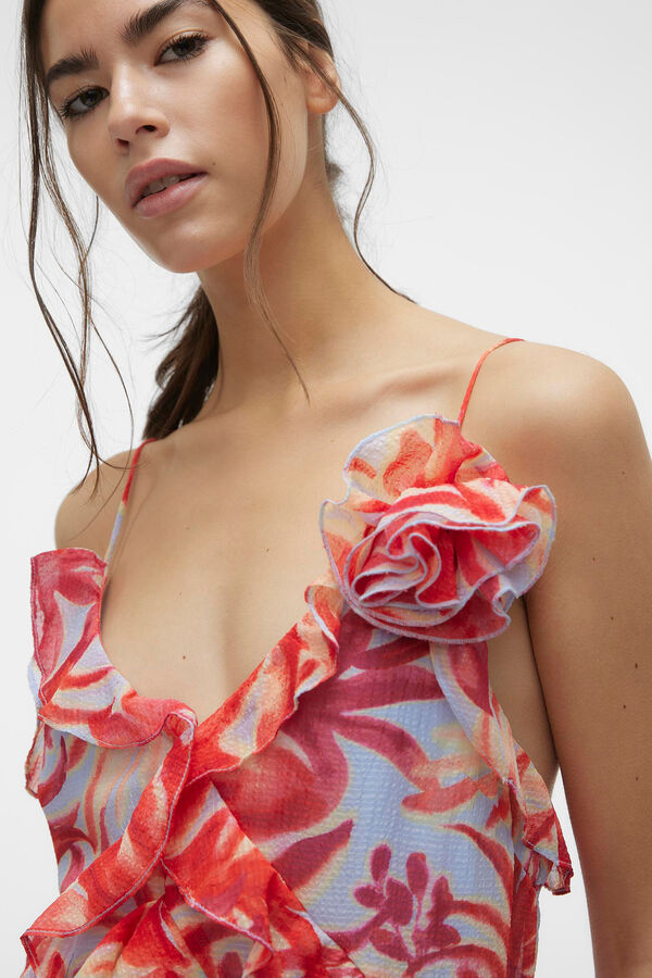 Vero Moda Vestido curto de folhos  Azul