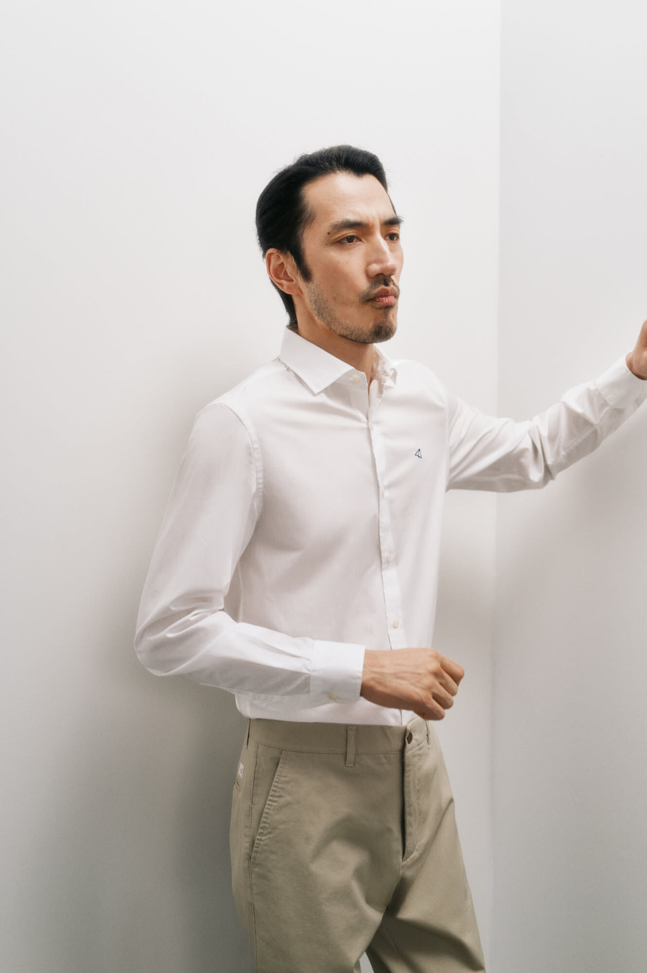 OOTO Camisa de popelina de manga comprida