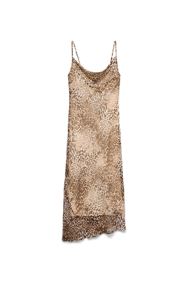 Vero Moda Vestido em gaze de al&ccedil;as Castanho