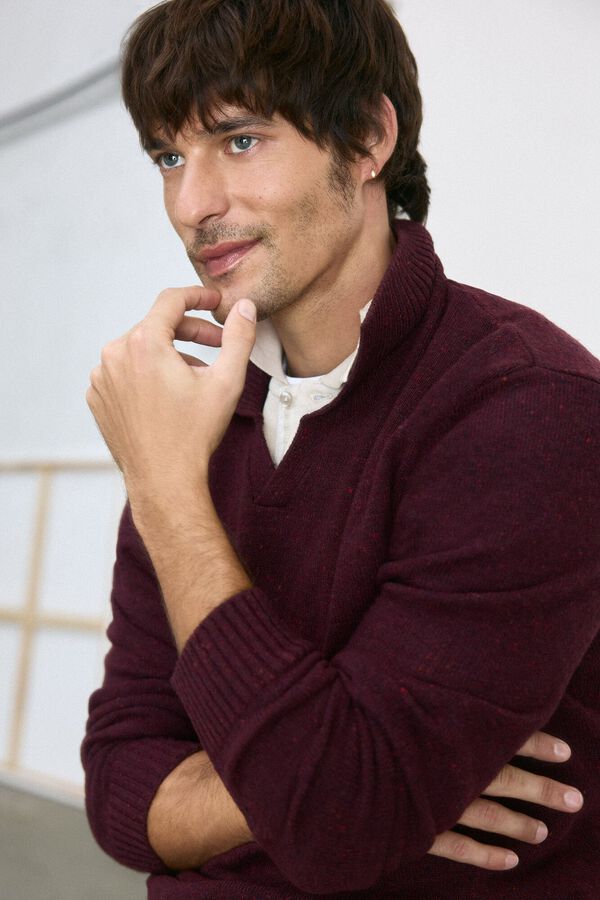 OOTO Jersey cuello polo algod&oacute;n Granate