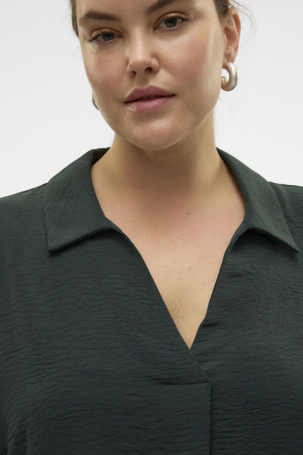 Vero Moda Curve Camisa fluida com prega central plus size  Azul