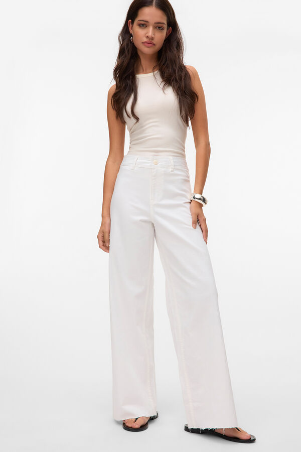 Vero Moda Jeans tiro alto ancho Blanco