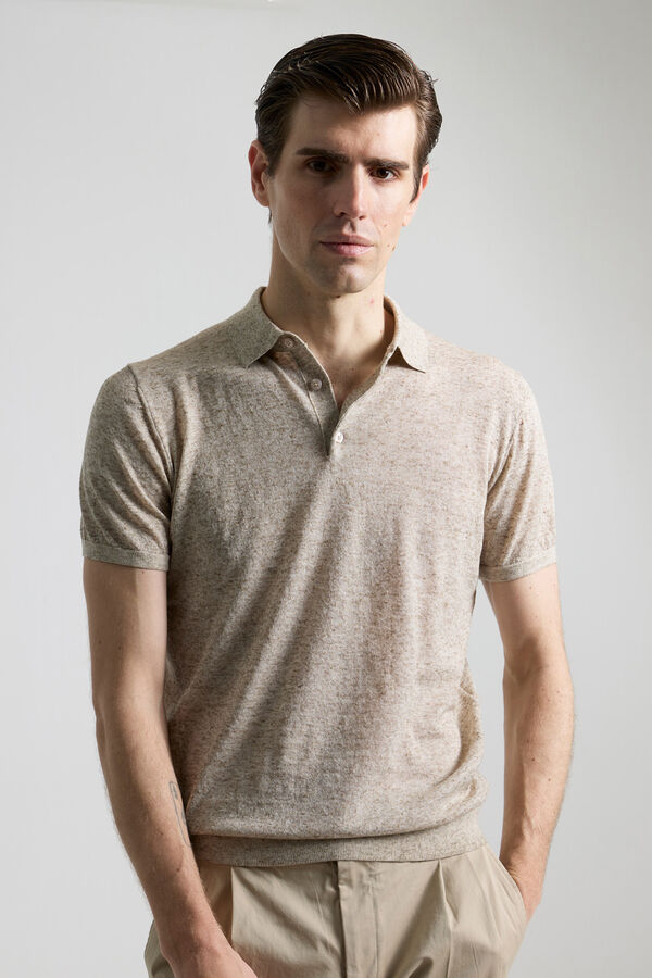 PuroEGO Polo de punto con lino Beige