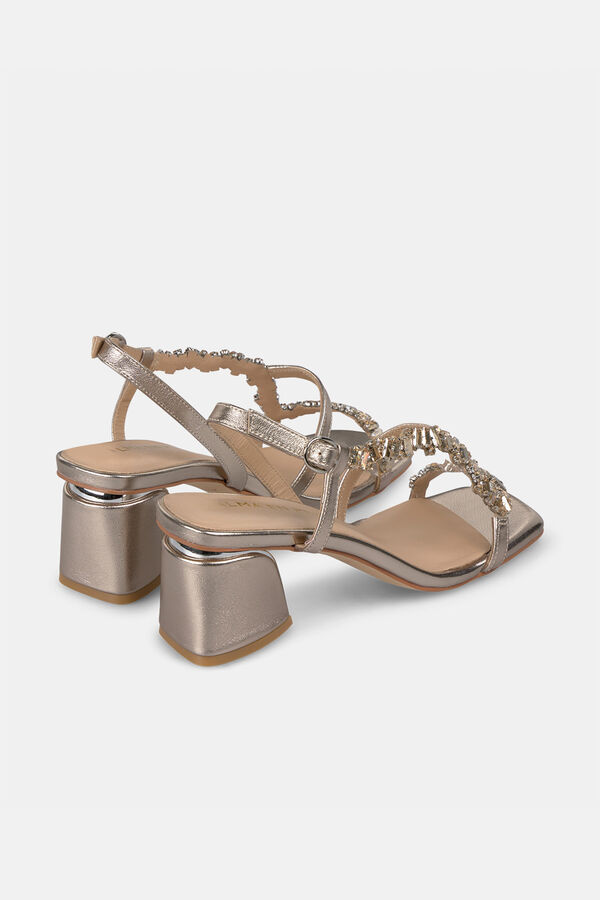 Alma en Pena Sandalia tac&oacute;n tiras joya Dorado