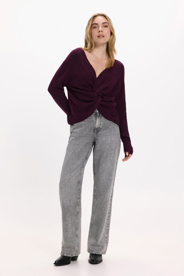 Vila Jersey de lana reversible Morado