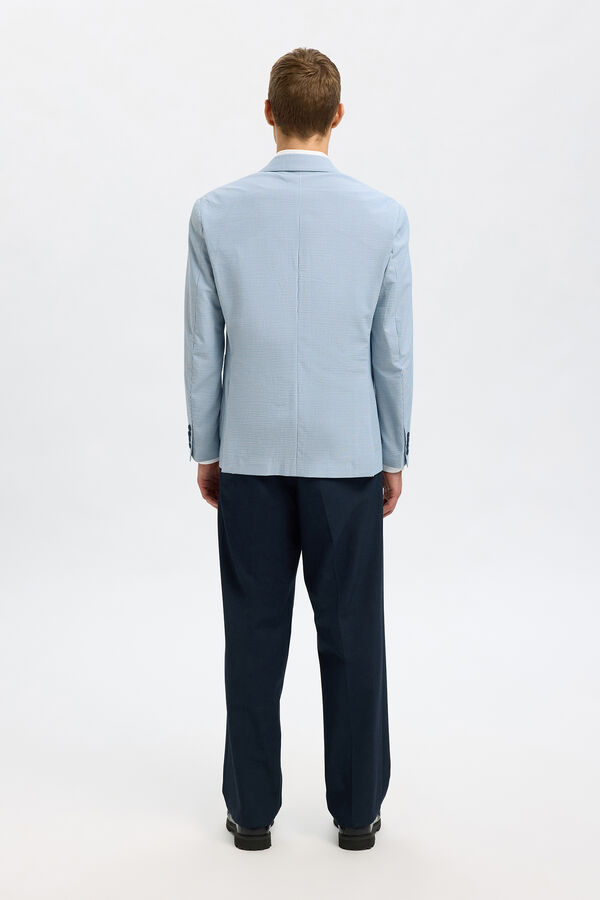 Selected Blazer riscas seersucker Azul