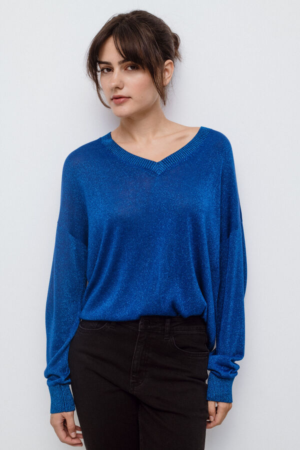 Vila Jersey l&uacute;rex largo Azul marino