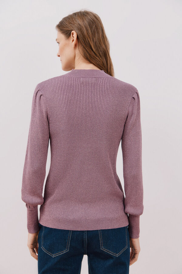 Cortefiel Su&eacute;ter de malha met&aacute;lica Roxo