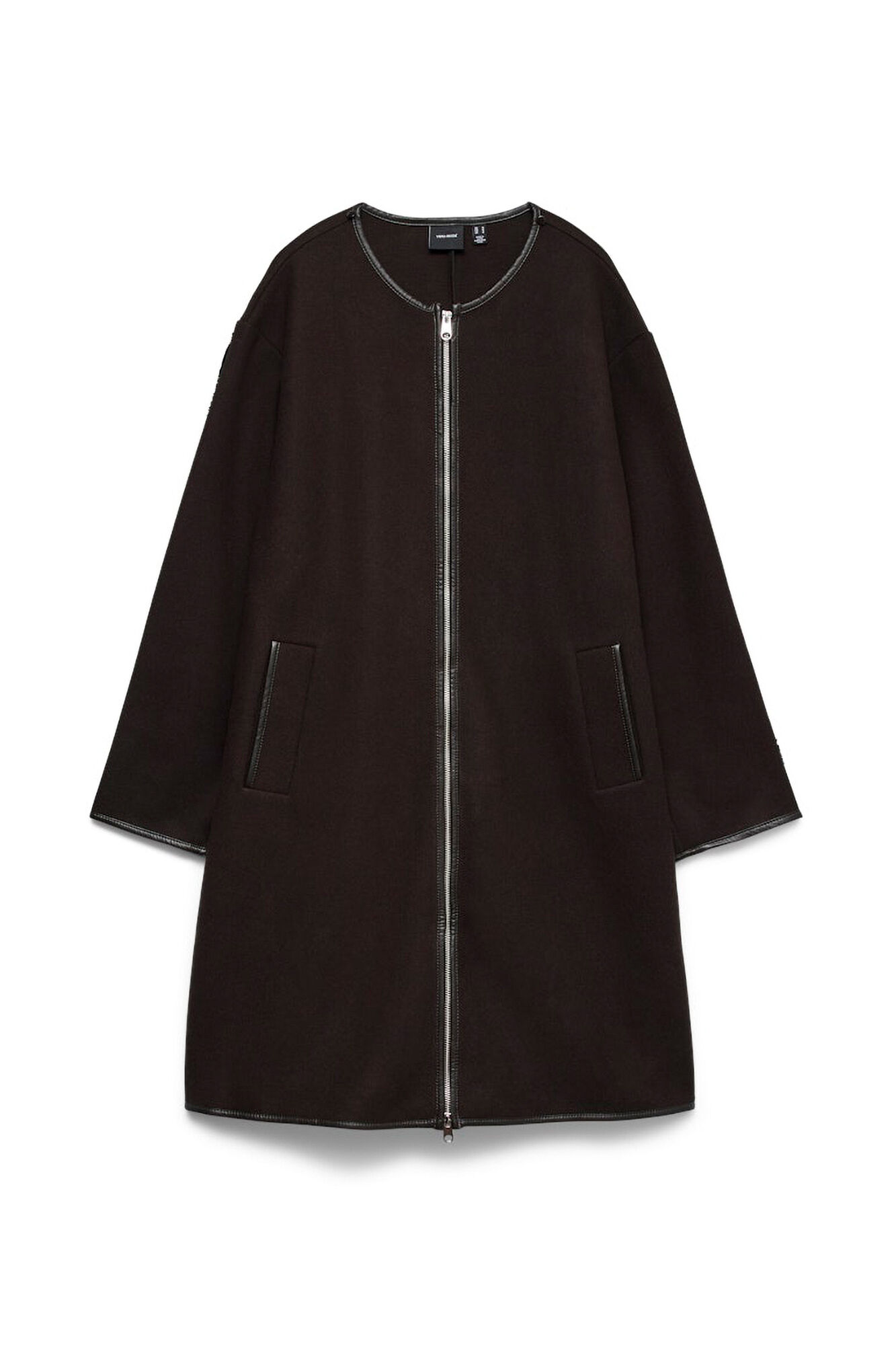 Vero Moda Abrigo de pa&ntilde;o con detalle de bufanda