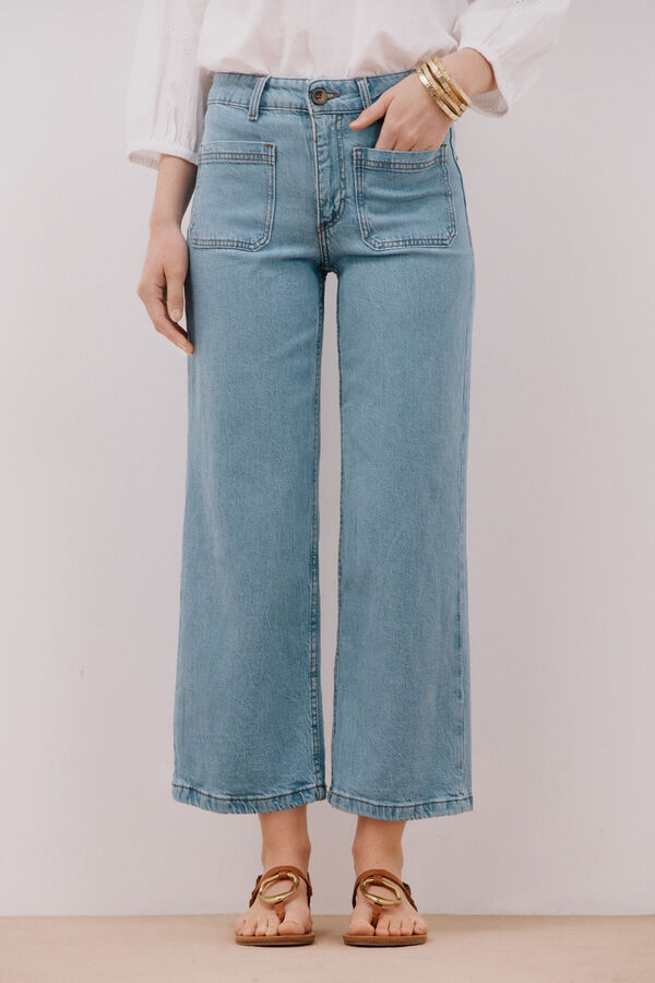 Cortefiel Jeans marine bolsillos tencel Azul
