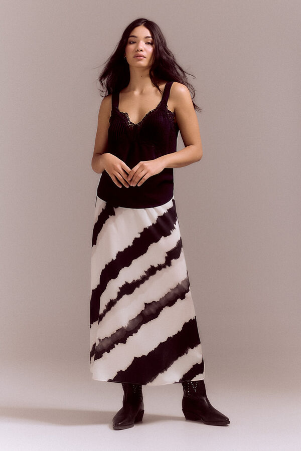 Slowlove Falda midi estampada Multicolor