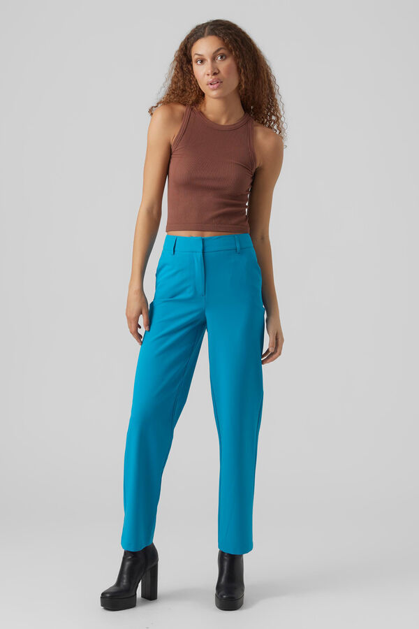 Vero Moda Pantal&oacute;n de vestir de mujer con dos bolsillos Azul