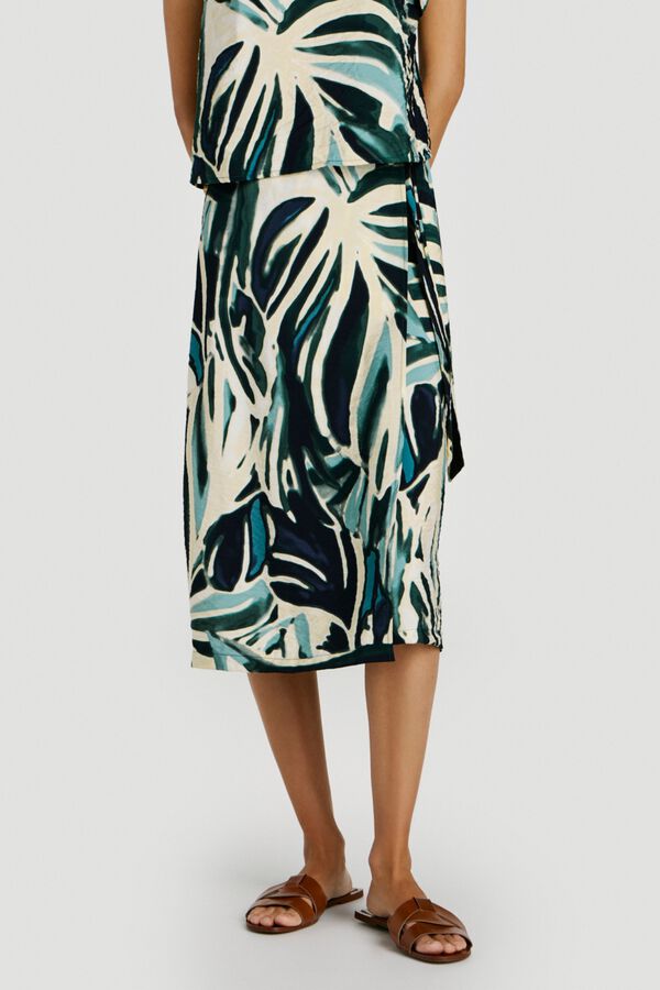 Vila Top com folho estampado em viscose Verde
