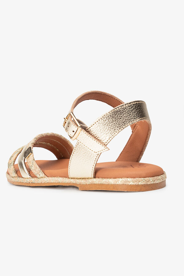 Popa Sand&aacute;lia plana feminina Ancon Cuerlam Dourado