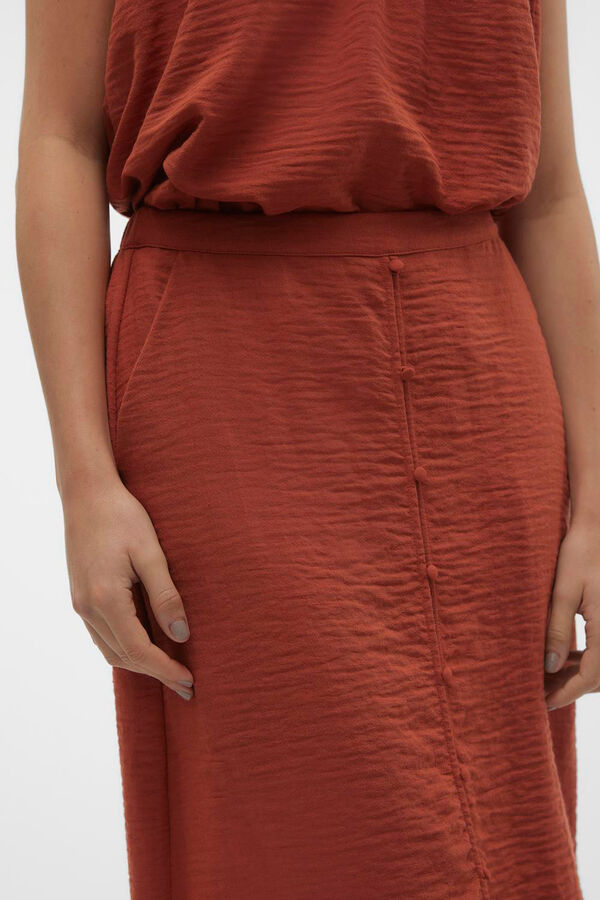 Vero Moda Falda midi abotonada Rojo