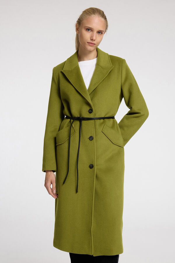 Selected Femme Sobretudo comprido confeccionado em algod&atilde;o reciclado.  Dourado