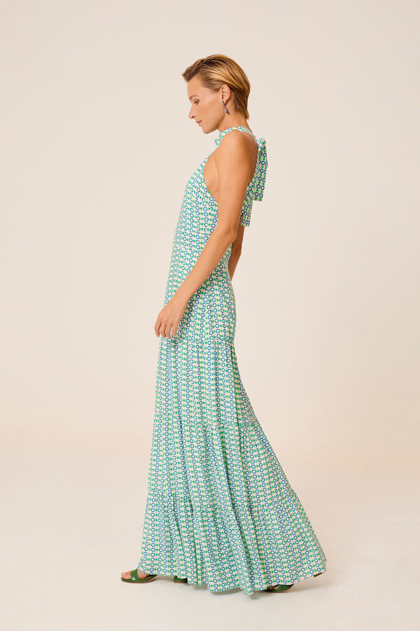 Dolores Promesas Vestido longo Flora Azul