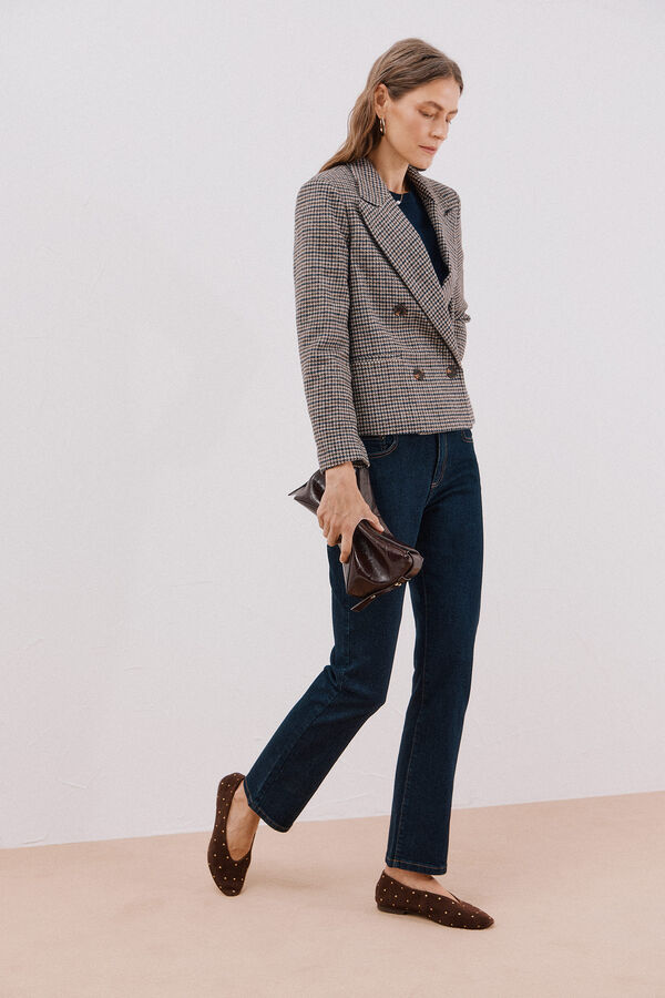 Cortefiel Blazer curto Cinzento