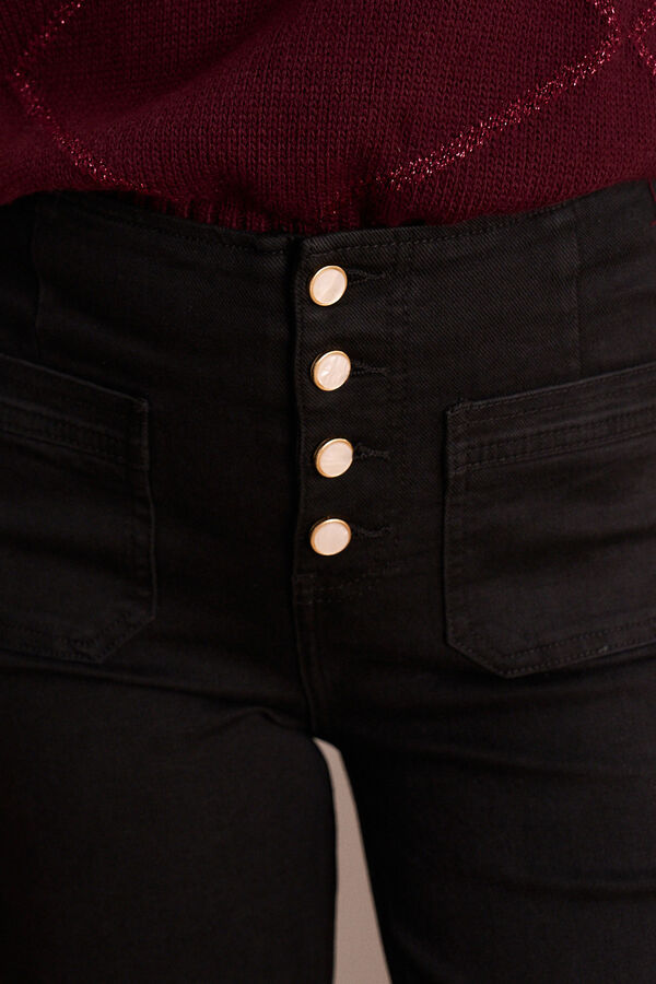 Pol&iacute;n Et Moi Pantal&oacute;n vaquero botones Ari Negro