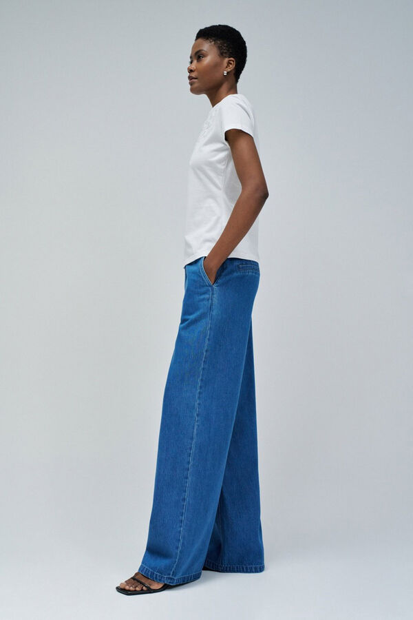 Salsa Jeans Camiseta bordado en el pecho Estampado blanco