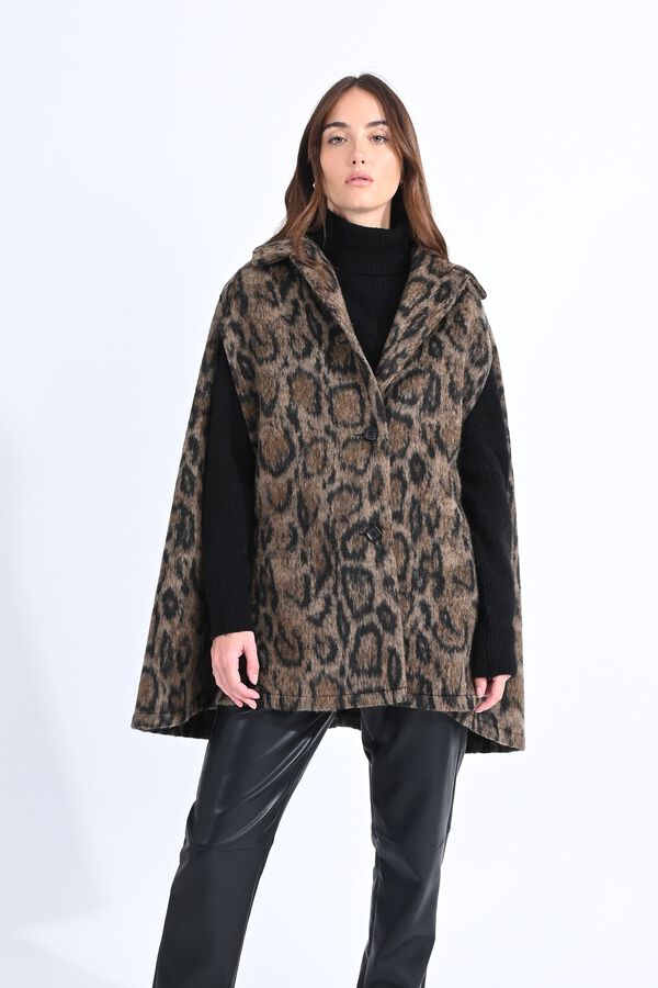 Molly Bracken Abrigo estilo capa de cuadros Marr&oacute;n