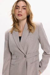 Vila Americana abotonada cruzada Gris