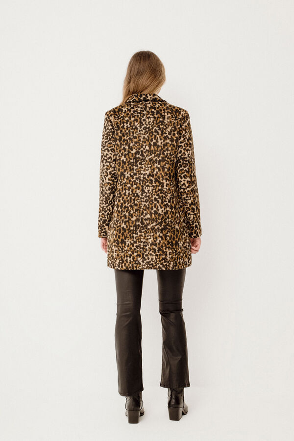 Vila Sobretudo de leopardo Castanho