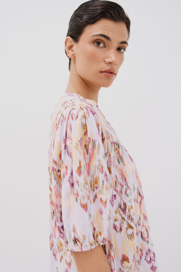 Cortefiel Blusa de manga curta Multicolorido