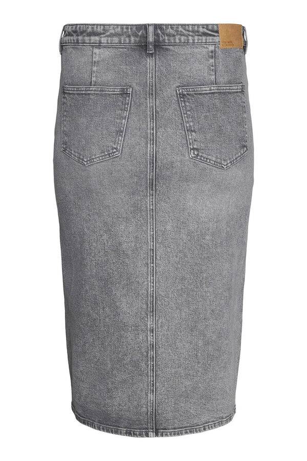 Vero Moda Curve Falda vaquera talla grande Gris
