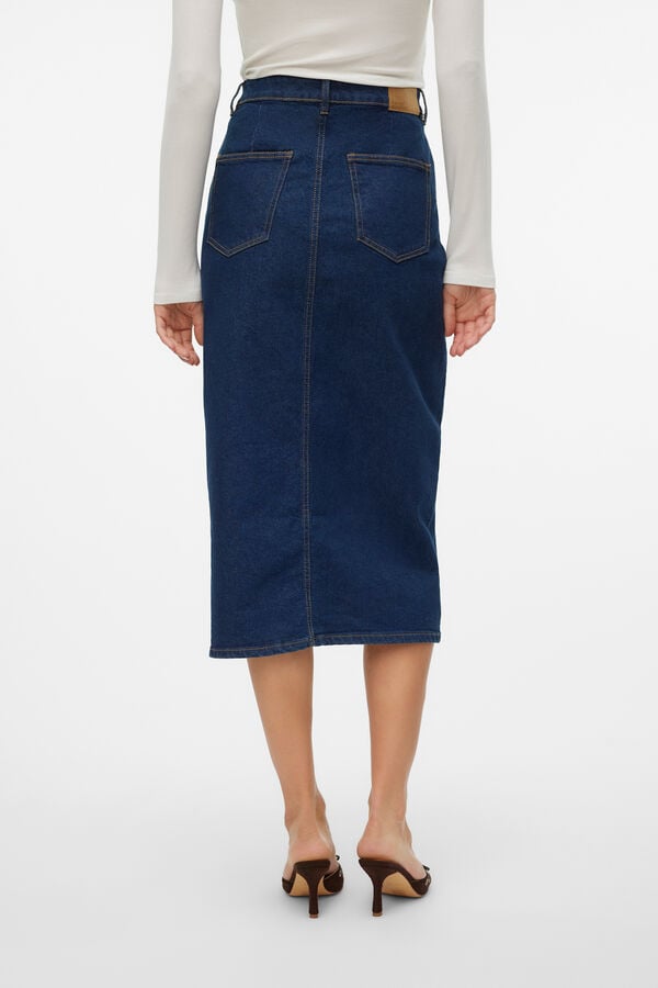 Vero Moda Falda vaquera midi Azul marino