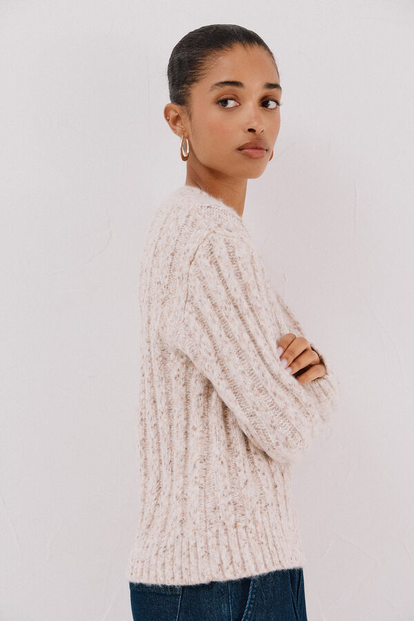 Cortefiel Jersey punto torzales Marfil