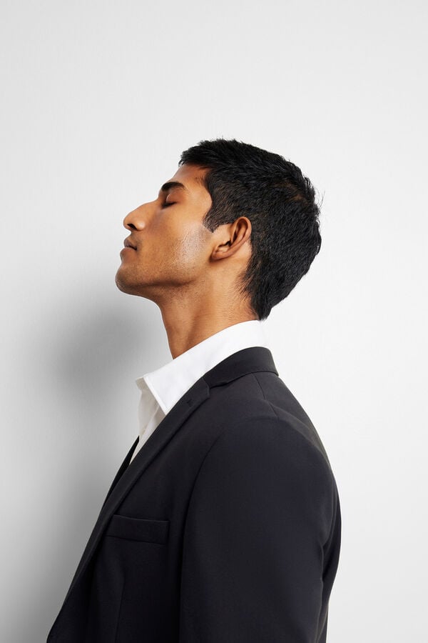 Selected Americana Slim Fit estilo punto confeccionada con Lenzing Ecovero Azul marino