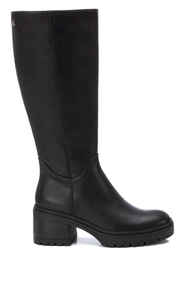 XTI Bota biker feminina com salto Preto