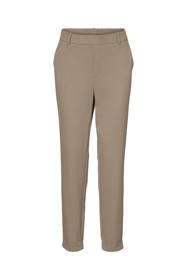 Vero Moda Cal&ccedil;as compridas retas femininas Castanho