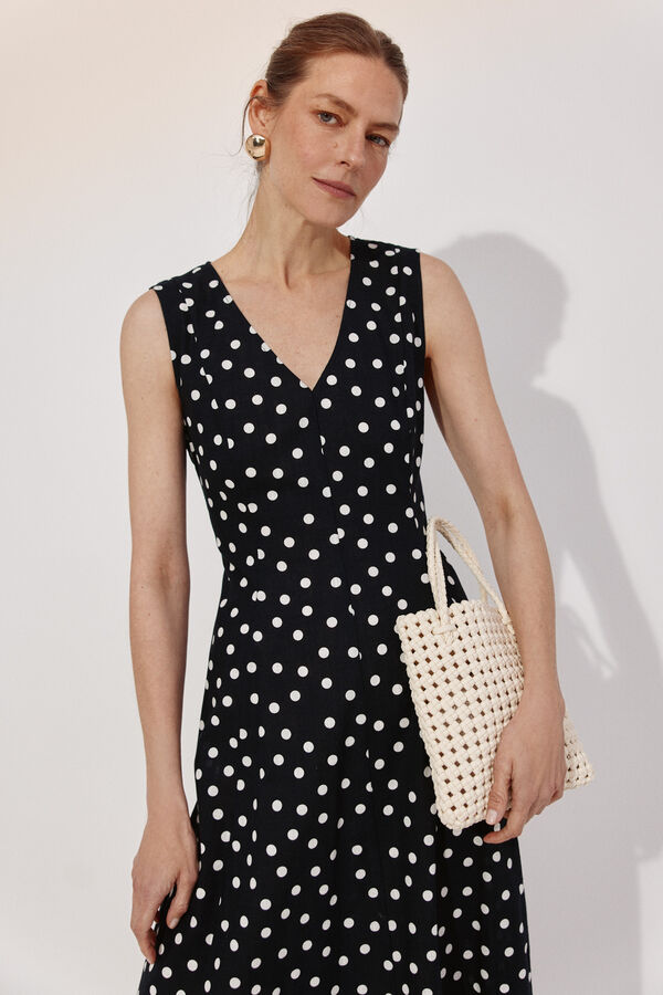 Cortefiel Bolsa tecido Ecru