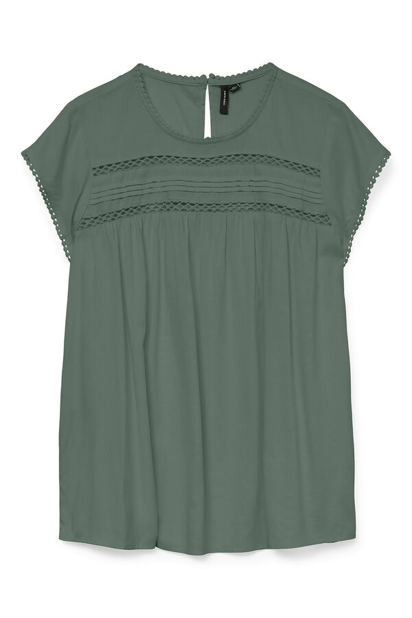 Vero Moda Blusa fluida de cuello redondo Verde