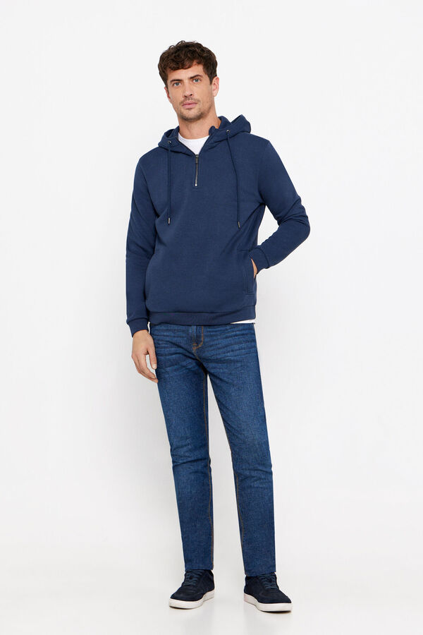 Cortefiel Sudadera capucha Azul oscuro