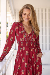 Jaase Vestido maxi Sabrina estampado Vino